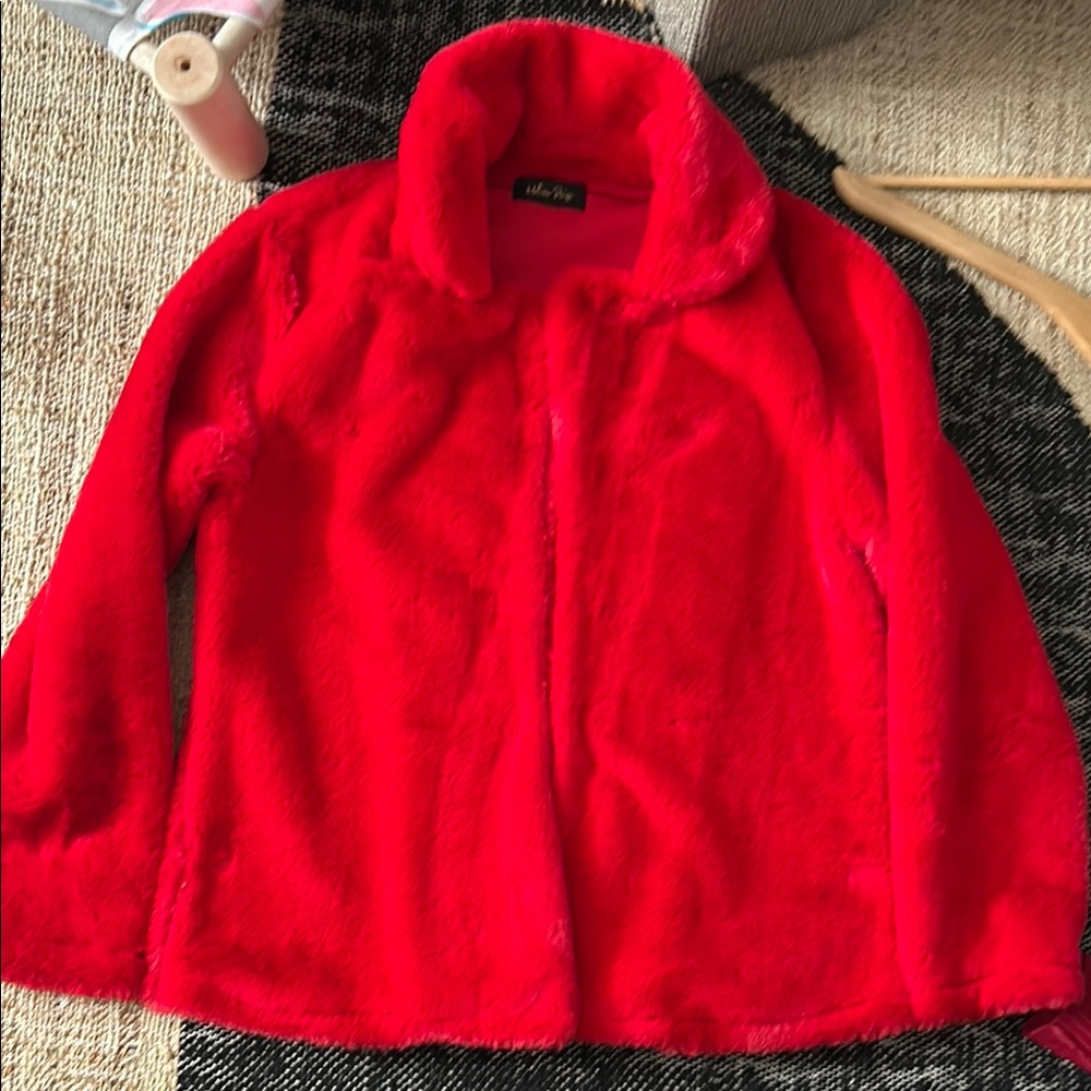 Melissa Paige Red Jacket Cozy High Collar